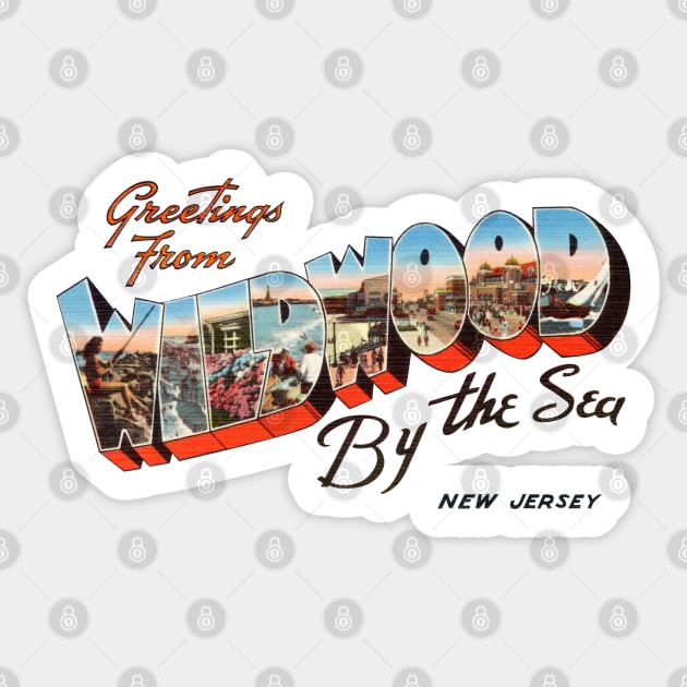 Greetings from Wildwood by the Sea Sticker by reapolo
